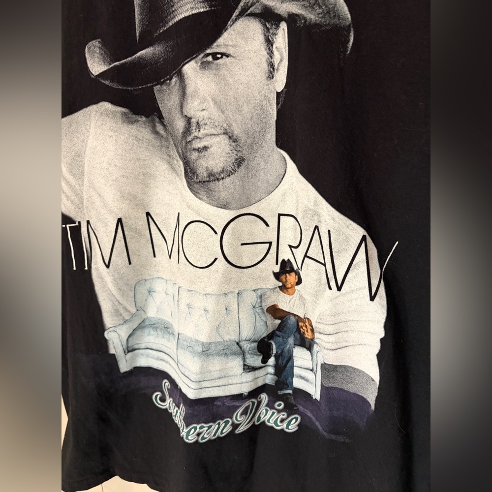 Tim McGraw Concert Tshirt Southern Voice Tour Country Music 90s Y2K Black Large - Picture 3 of 5